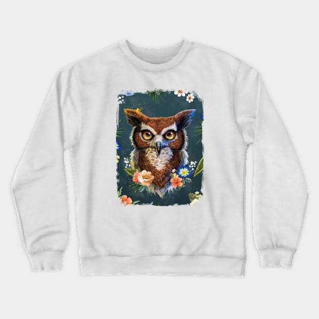 Owl Crewneck Sweatshirt by RubyArt